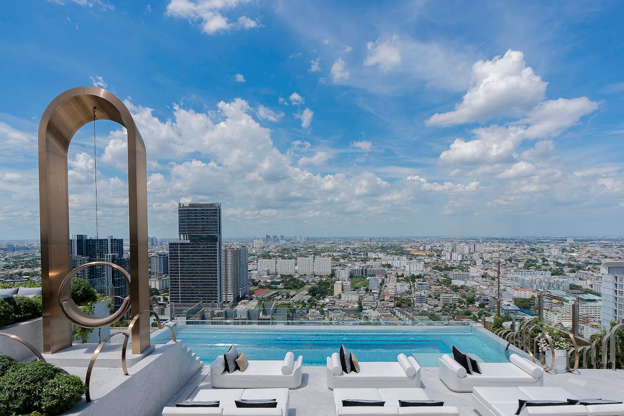 The Giant Swing Pool Bar rooftop in On Nut, Bangkok