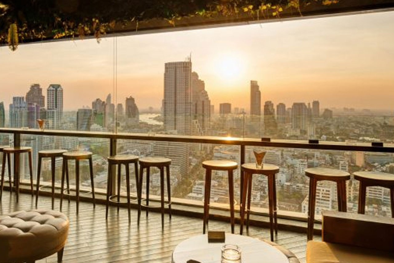Scarlett Wine Bar & Restaurant rooftop in Silom, Bangkok